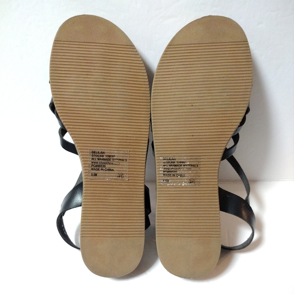 Shimmer by EDL women's Delilah Strappy Toe Slingback Sandals Size 8.5 Black - Picture 8 of 10